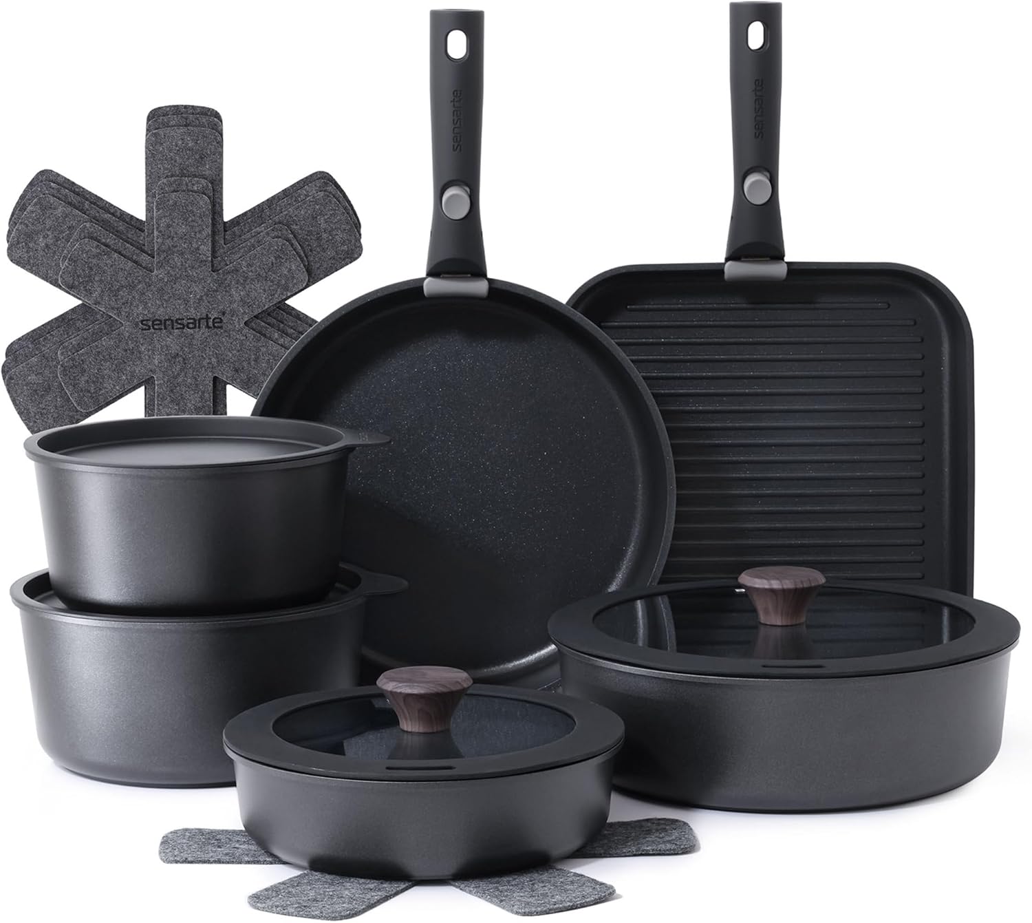 SENSARTE 17-Piece Nonstick Cookware Set