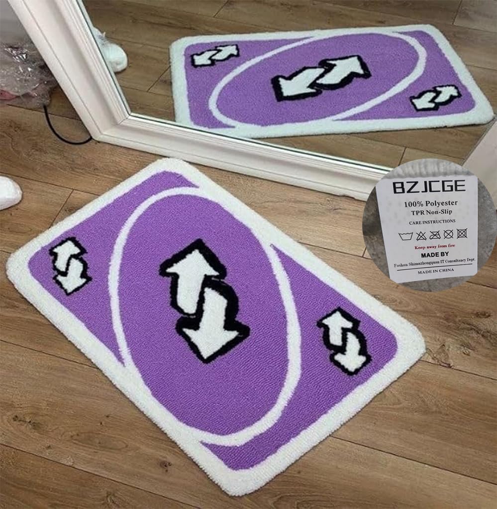UNO Card Funky Retro Rug, Purple