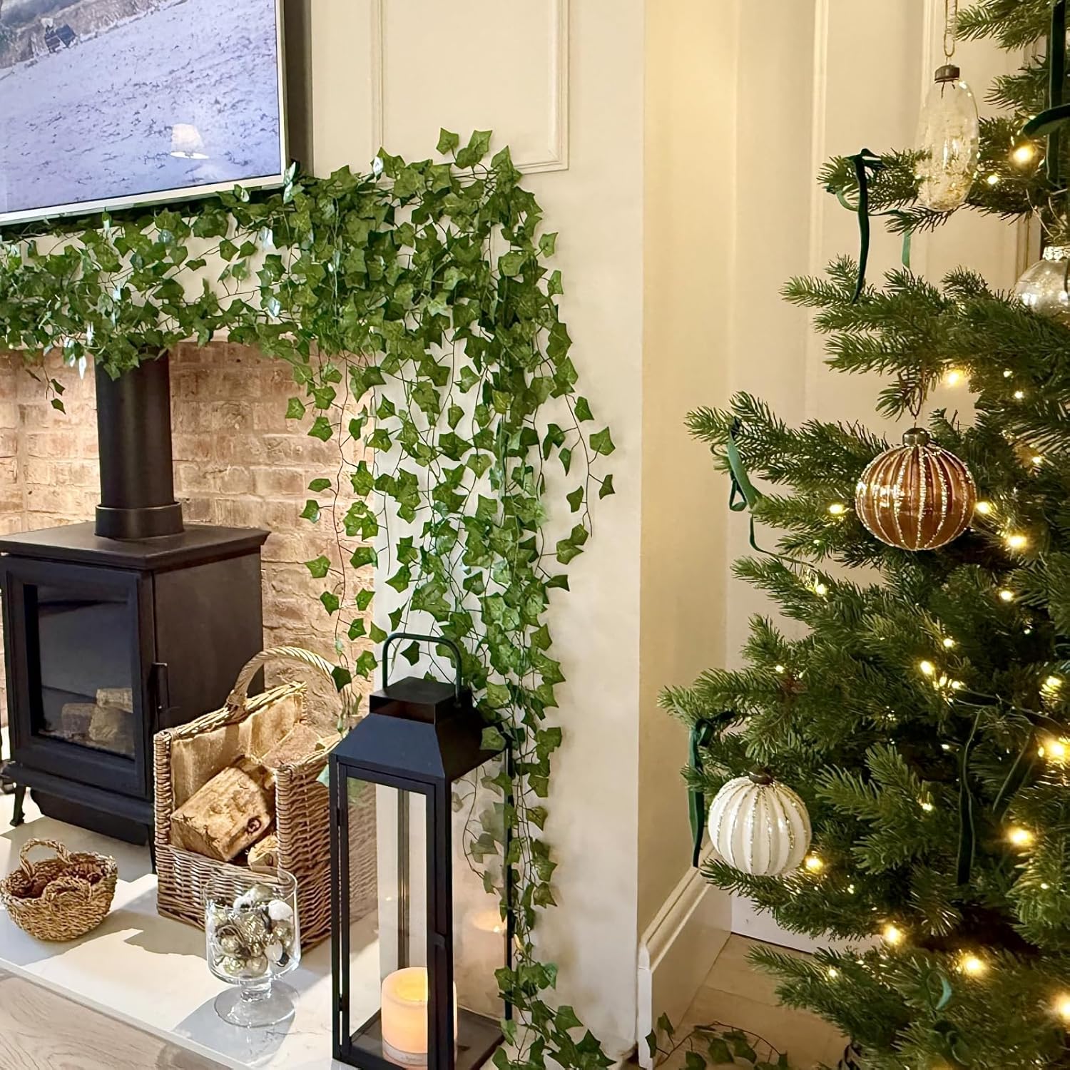 CQURE Artificial Ivy Garland, 12-Pack