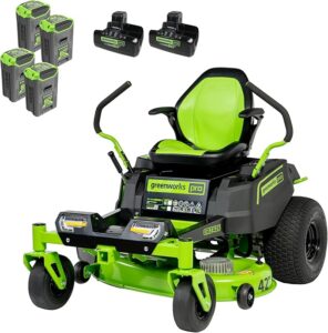 1. Greenworks 60V 42'' Electric Zero Turn Riding Lawn Mower