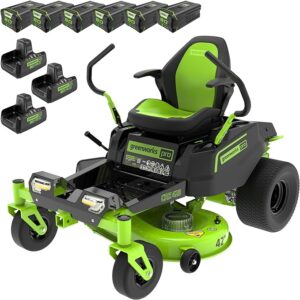 2. Greenworks PRO 80V 42'' Electric Zero Turn Riding Lawn Mower